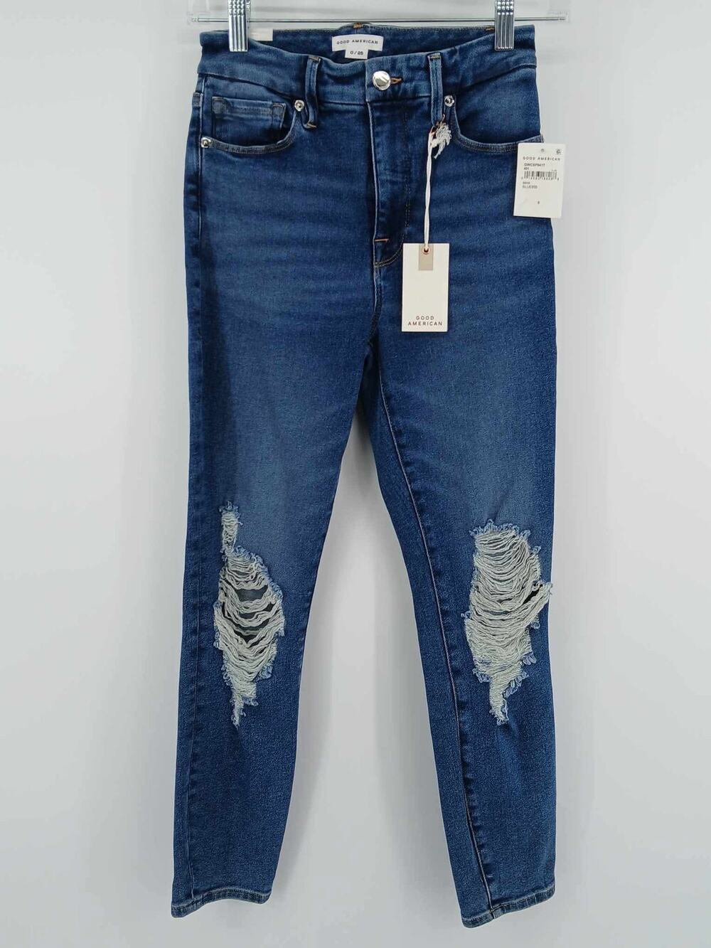Good American Good Waist Crop, distressed high-rise skinny (25)
